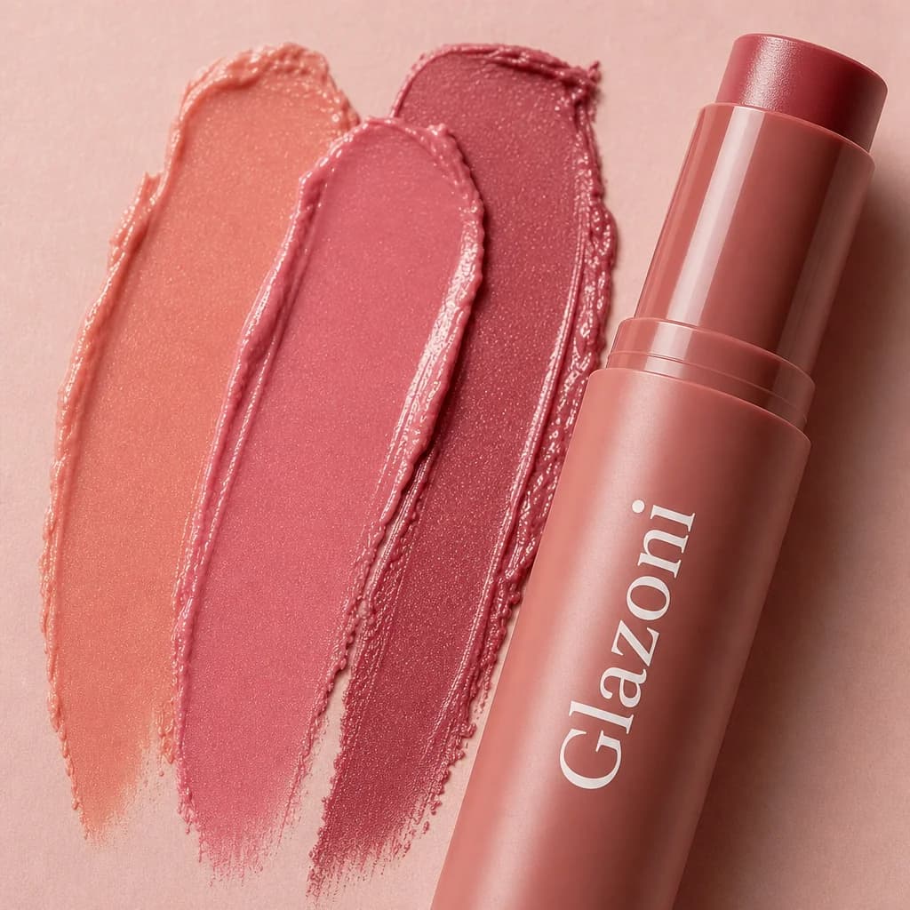 Glazonī cream blush texture close-up